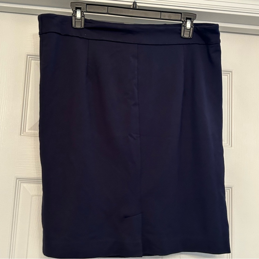 T Tahari Navy Pencil Skirt Size L - Picture 6 of 7